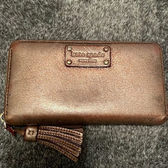kate spade Handbags - Gorgeous Kate Spade Bronze Wallet Excellent Condition